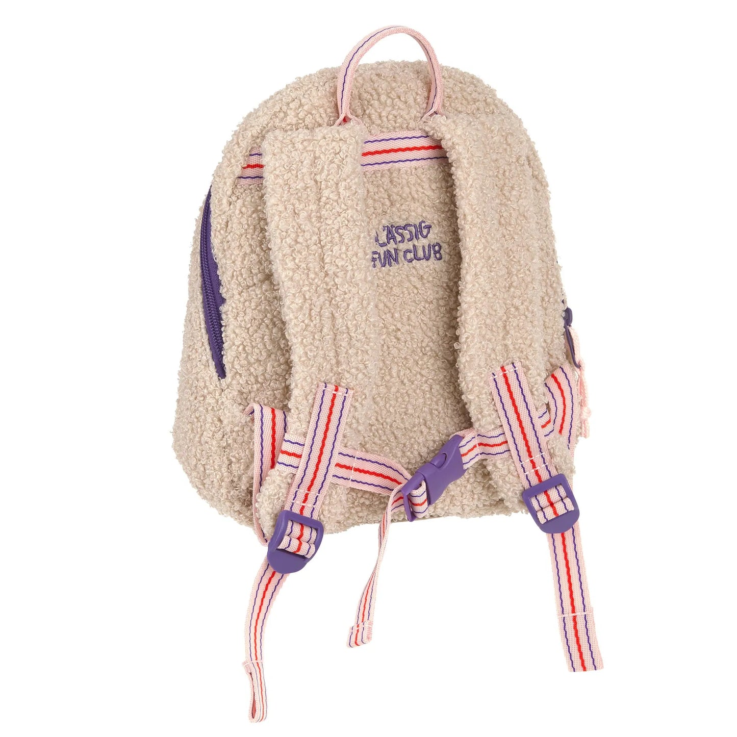 Rückansicht Tiny Team Kinderrucksack von Lässig mit gepolsterten Gurten, erhältlich bei Bärechind Winterthur, Zürich, Schweiz.