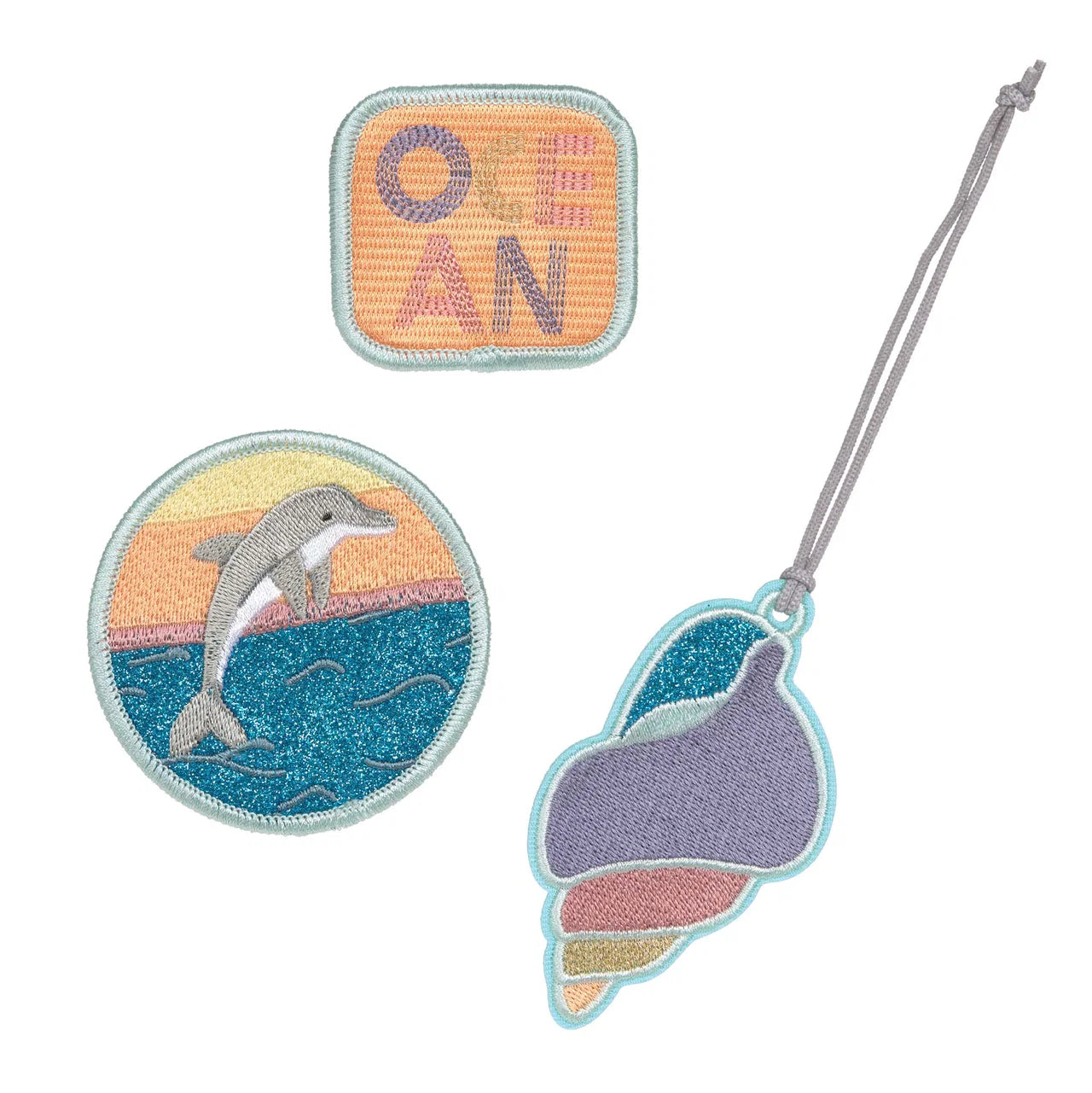 LÄSSIG Anhänger und Patches Delfin Set für Schulrucksäcke bei Bärechind Winterthur Zürich Schweiz