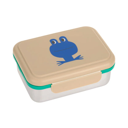 Lässig Brotdose Edelstahl mit Frosch-Motiv, Vorderansicht