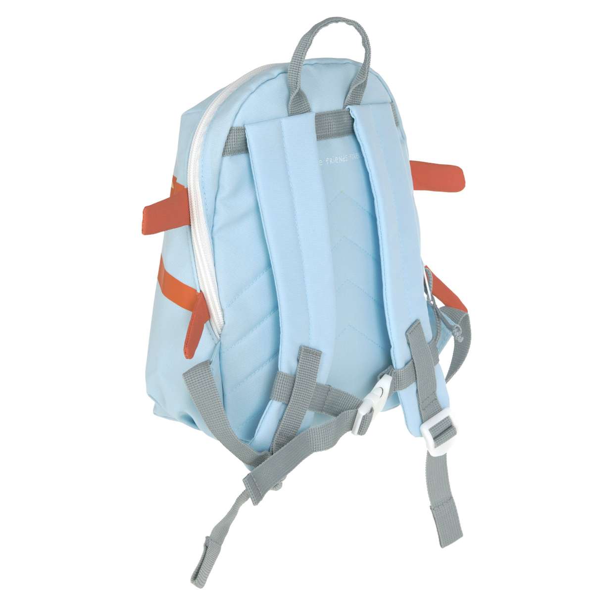 Kind trägt den Lässig Kinderrucksack Tiny Team Flugzeug bei Bärechind