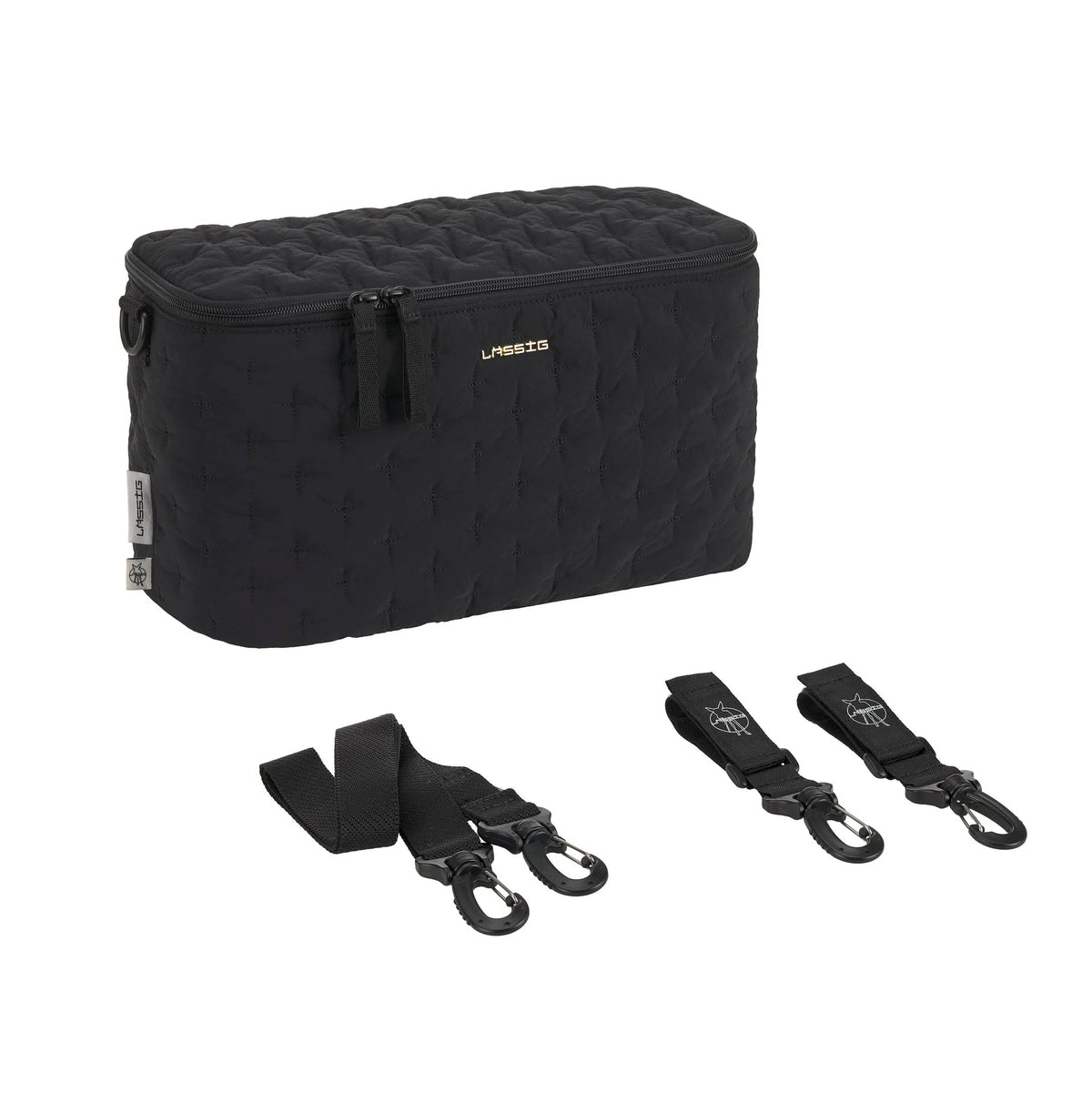 Lässig Kinderwagen Organizer Enoa in Schwarz mit Befestigungshaken