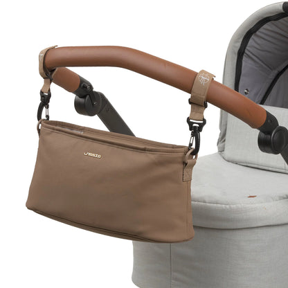 Detailansicht des Lässig Kinderwagen Organizers in Haselnussbraun