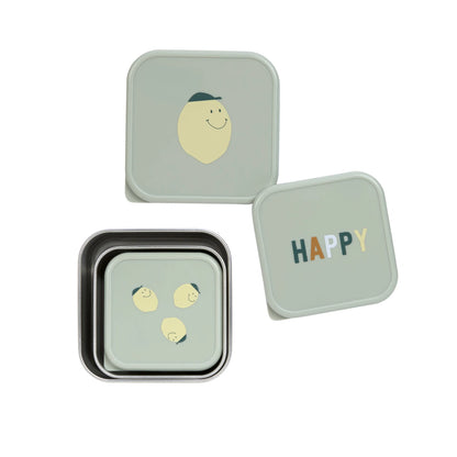 Deckel der LÄSSIG Snackbox 3er-Set Lemon im Detail, erhältlich bei Bärechind