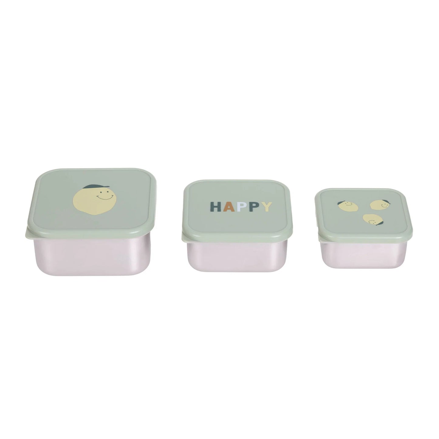 LÄSSIG Snackbox Lemon in den Grössen S, M und L einzeln, BPA-frei und platzsparend stapelbar