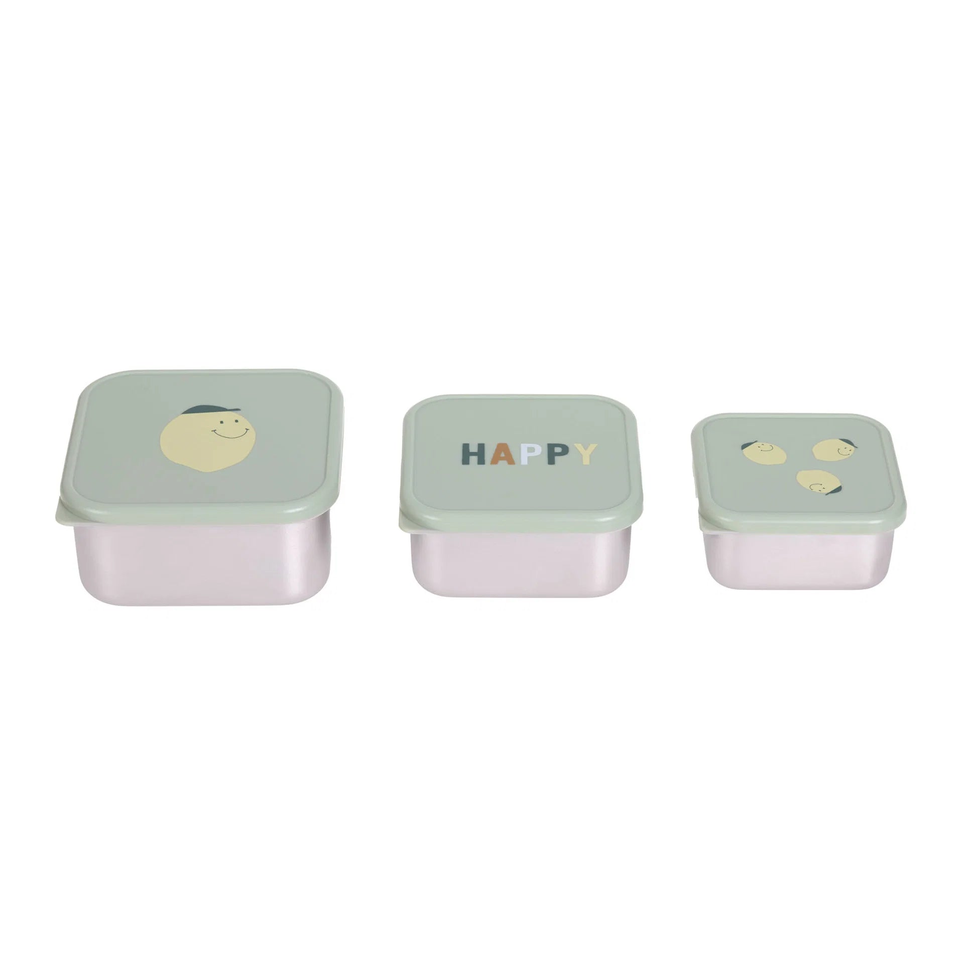 LÄSSIG Snackbox Lemon in den Grössen S, M und L einzeln, BPA-frei und platzsparend stapelbar