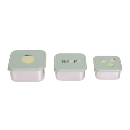 LÄSSIG Snackbox Lemon in den Grössen S, M und L einzeln, BPA-frei und platzsparend stapelbar