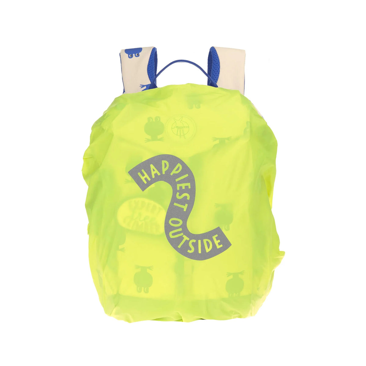 Lässig Wanderrucksack Happy Trails Frosch 9 Liter mit integrierter Regenhülle für Wanderausflüge und Waldspielgruppe, erhältlich im Bärechind Winterthur.
