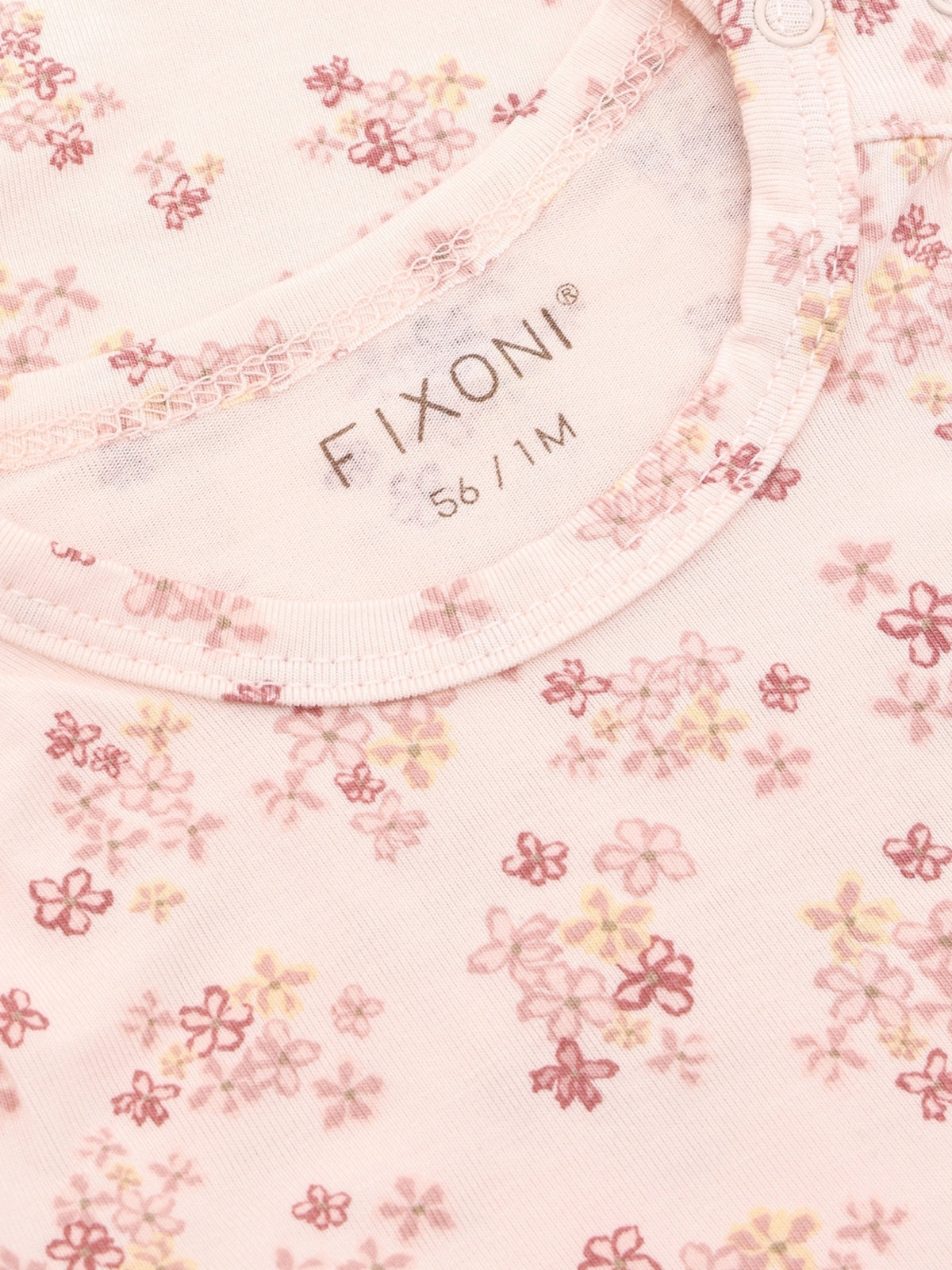 Detail Blumenprint rosa Baby Langarmbody FIXONI im Bärechind Winterthur Zürich Schweiz kaufen