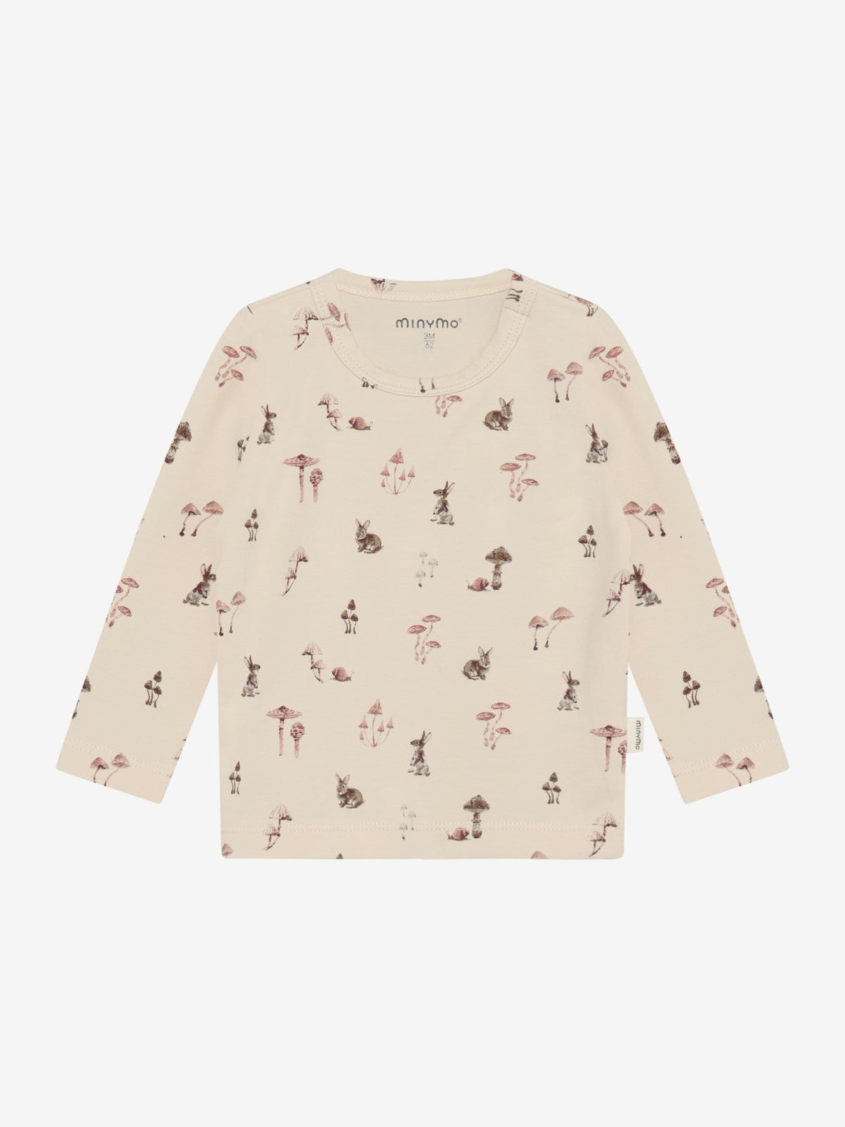 Langarmshirt für Kinder in Sandfarbe mit Hasenprint, aus elastischer Baumwolle – erhältlich bei Bärechind Winterthur
