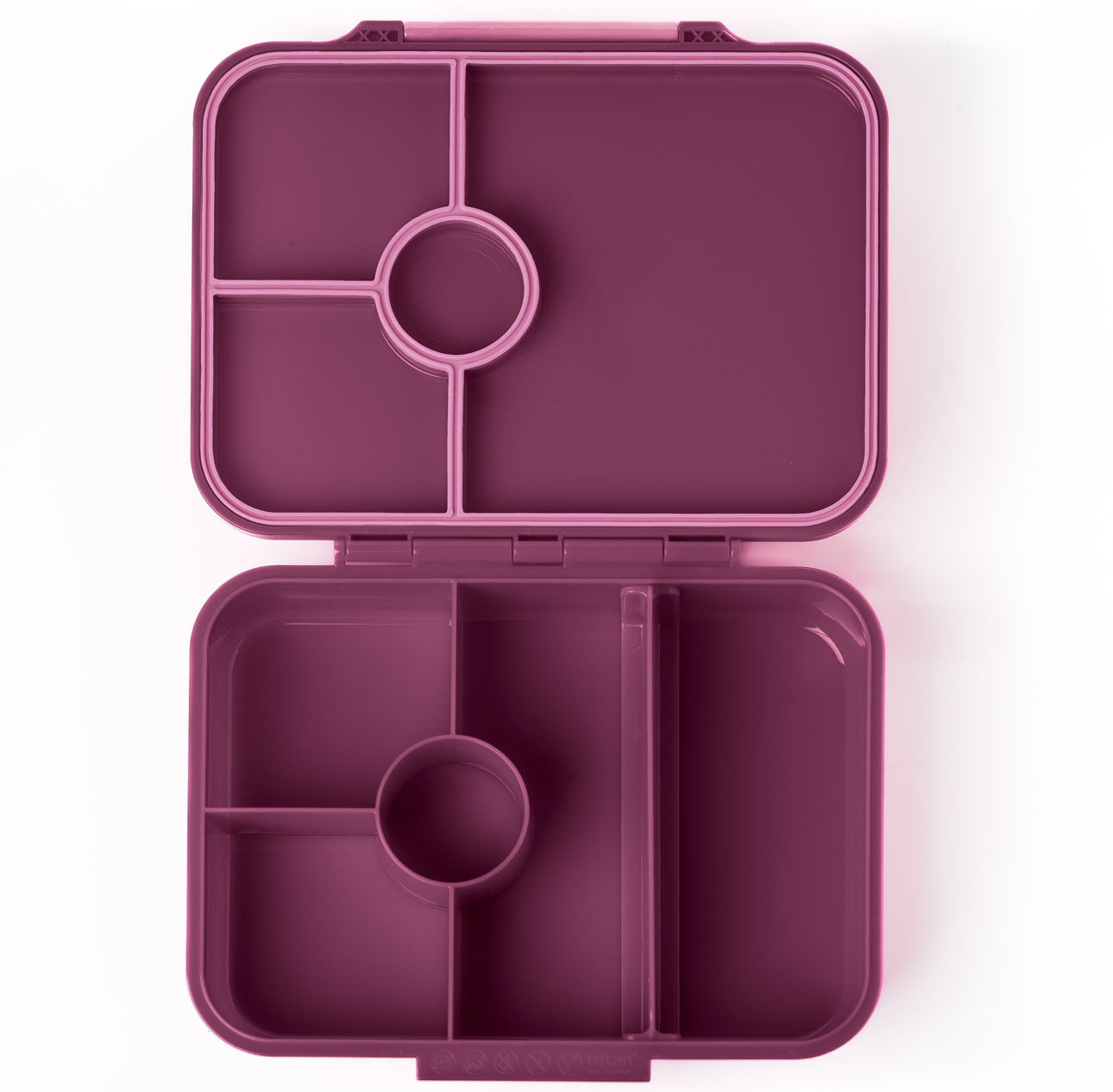 Lekkabox Z'nünibox mit 4 Fächern, Plum