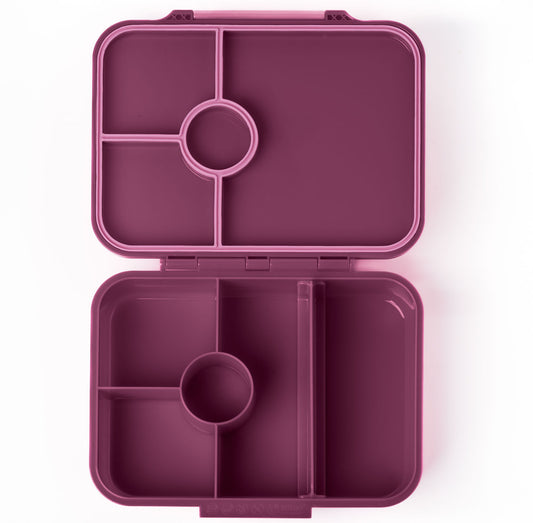 Lekkabox Z'nünibox mit 4 Fächern, Plum