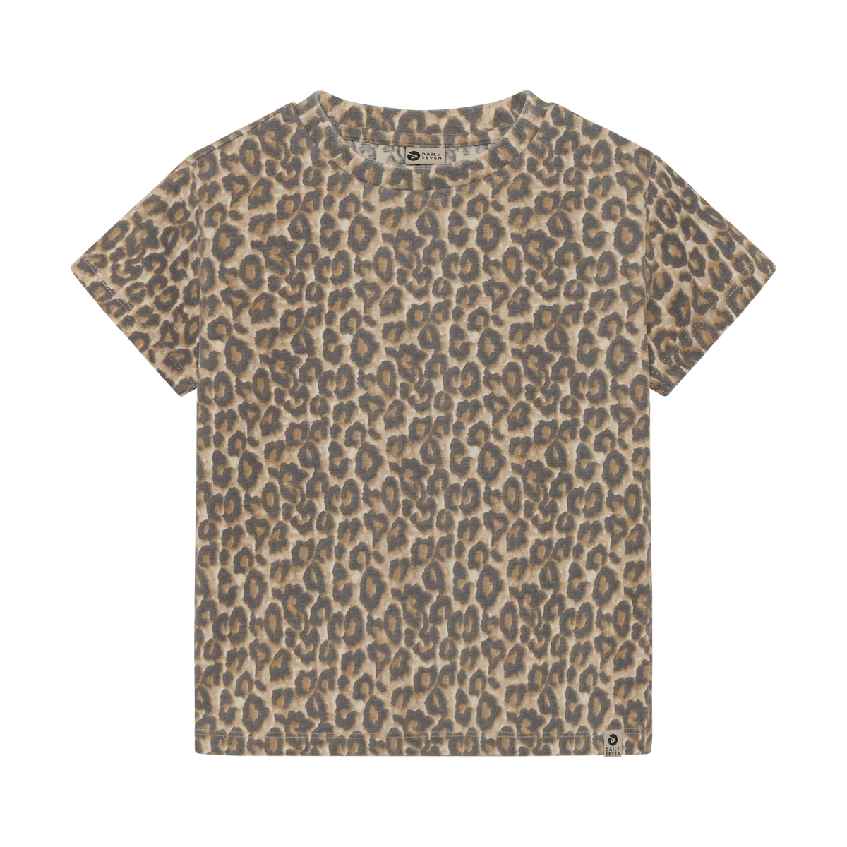 Leo Print Kinder T Shirt aus Baumwolle beige nachhaltige Kindermode Kinderladen Winterthur Bärechind