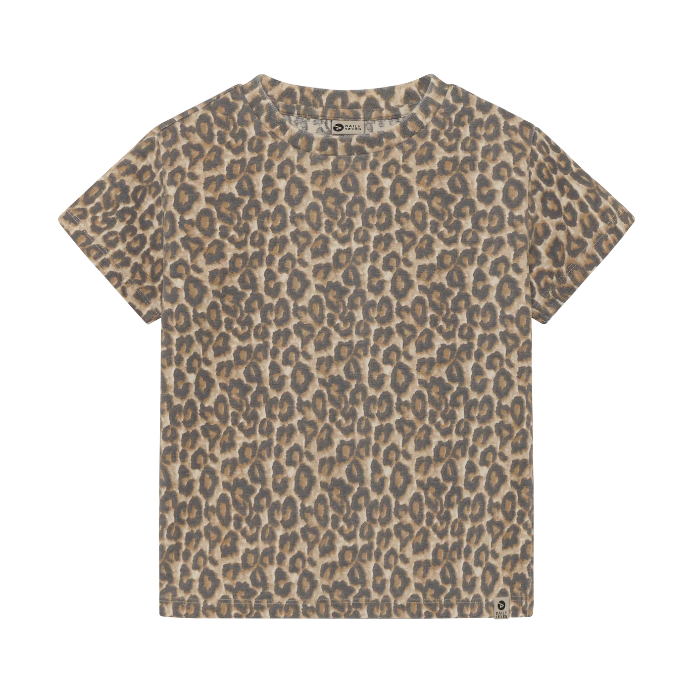 Leo Print Kinder T Shirt aus Baumwolle beige nachhaltige Kindermode Kinderladen Winterthur Bärechind