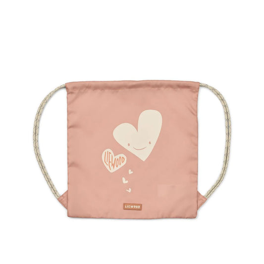 Liewood Danella Turnbeutel mit Herz Motiv Hearts Pale Tuscany – erhältlich bei Bärechind Kinderladen in Winterthur, Zürich Schweiz.