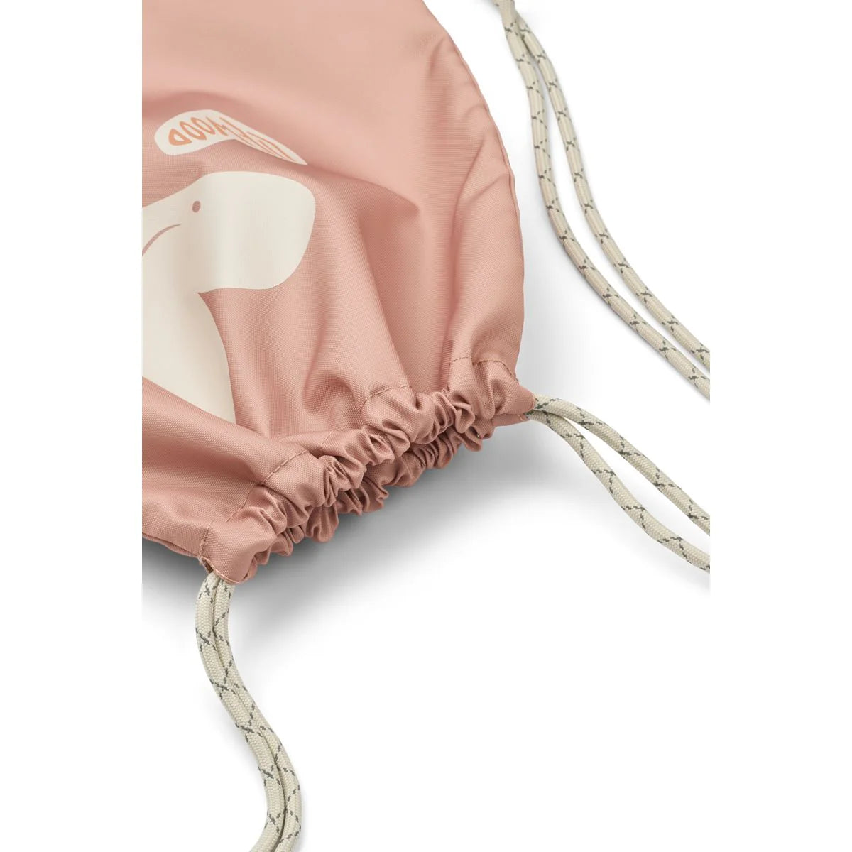 Detail des Kordelverschlusses vom Liewood Danella Turnbeutel aus recyceltem Polyester – erhältlich bei Bärechind Kinderladen Winterthur, Zürich Schweiz.