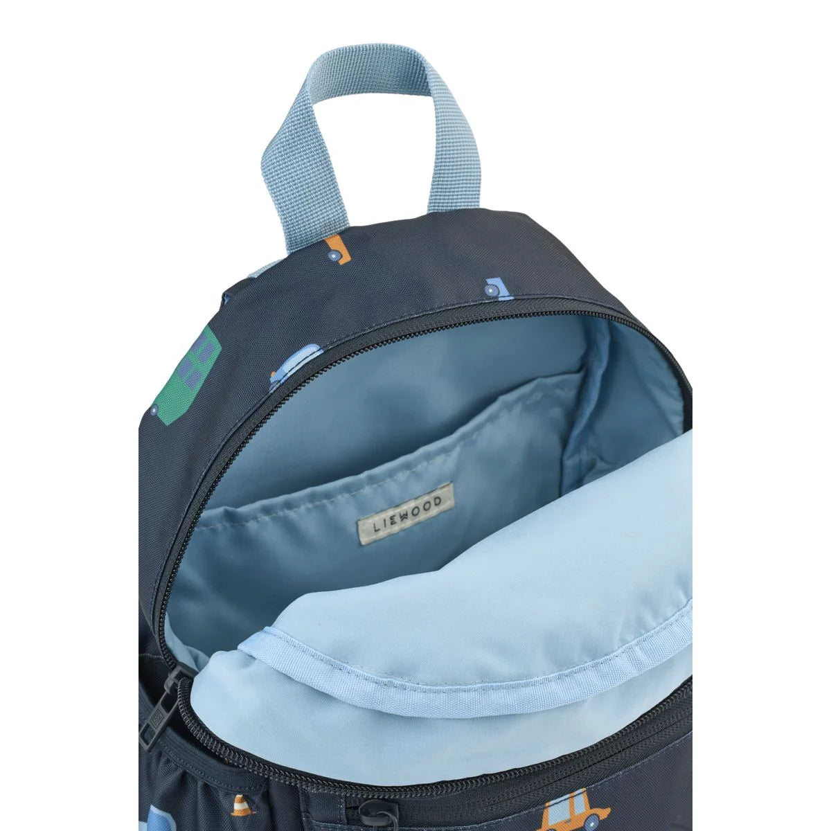 Innenansicht des Liewood Kinder Rucksacks mit praktischem Hauptfach und Innenfach