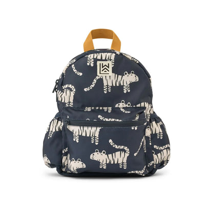Rückansicht des Liewood Kinder Rucksacks mit Tiger Muster für Kindergarten und Freizeit