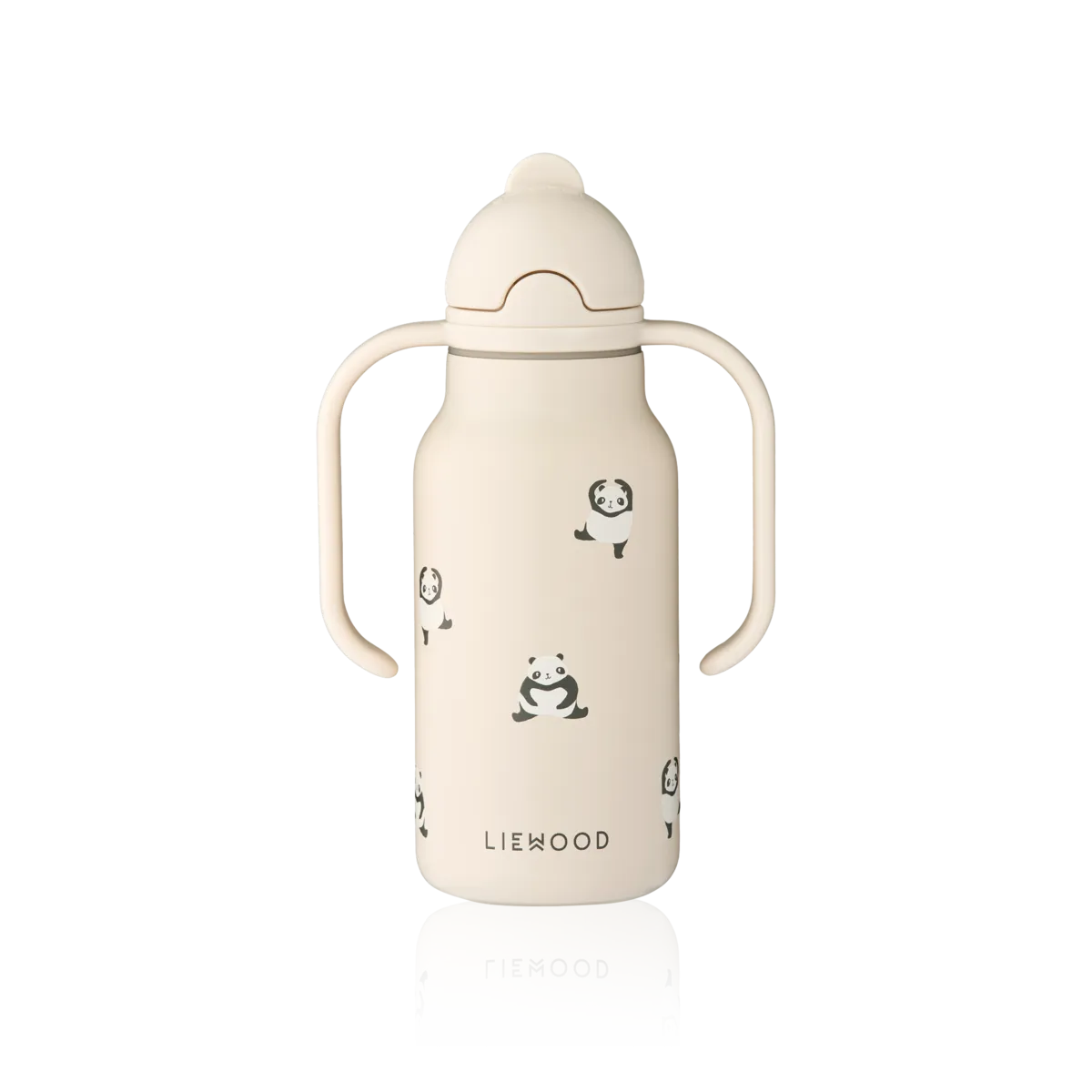 Liewood Kinder Trinkflasche aus Silikon mit Panda-Motiv, nachhaltige Trinkflasche im Bärechind Winterthur Zürich Schweiz.