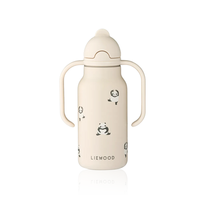 Liewood Kinder Trinkflasche aus Silikon mit Panda-Motiv, nachhaltige Trinkflasche im Bärechind Winterthur Zürich Schweiz.