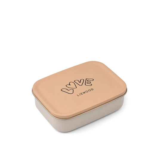 Liewood Lunchbox aus Edelstahl mit Love Motiv in Rosa für Kinder im Bärechind Winterthur