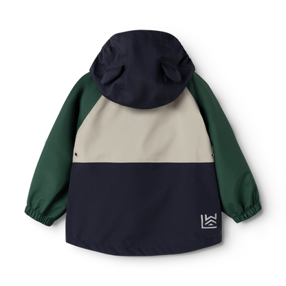 Abnehmbare Kapuze der Regenjacke Manu mit Tierohren-Detail