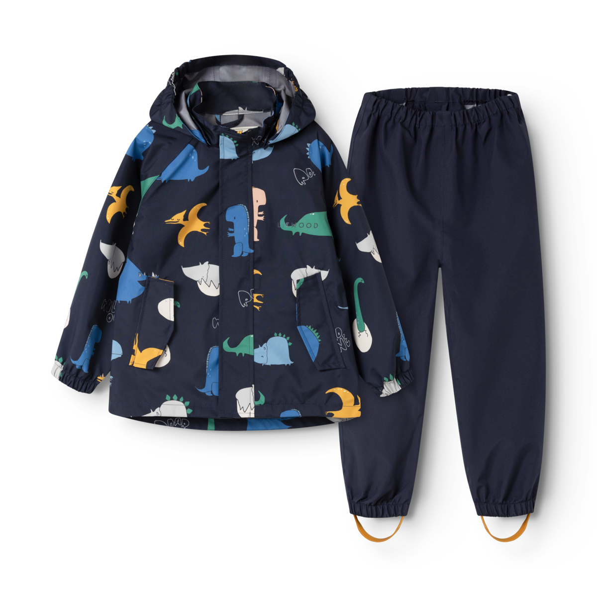 Liewood Pedia Regenanzug in Classic Navy mit buntem Dino Roar Muster und Regenhose