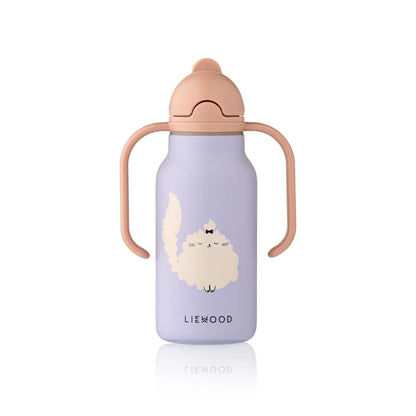 Liewood Trinkflasche aus Edelstahl mit Katzen Motiv und Griffen für Kinder im Bärechind Winterthur