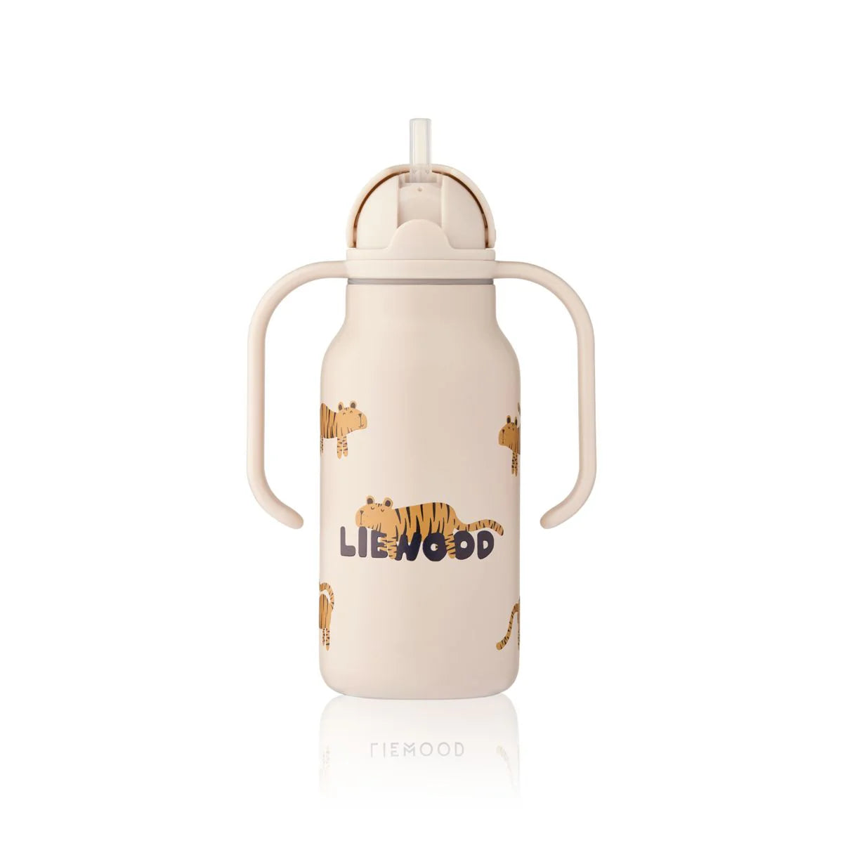 Liewood Kinder Trinkflasche mit Tiger Motiv und ergonomischen Griffen