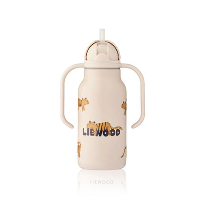 Liewood Kinder Trinkflasche mit Tiger Motiv und ergonomischen Griffen