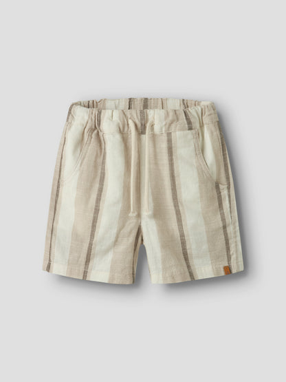 Lil'Atelier Shorts mit Streifenmuster in Beige bei Bärechind Winterthur, Zürich, Schweiz.