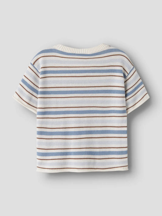 Gestreiftes Kinder Strick T-Shirt aus Bio-Baumwolle von Lil’Atelier bei Bärechind in Winterthur, Zürich, Schweiz