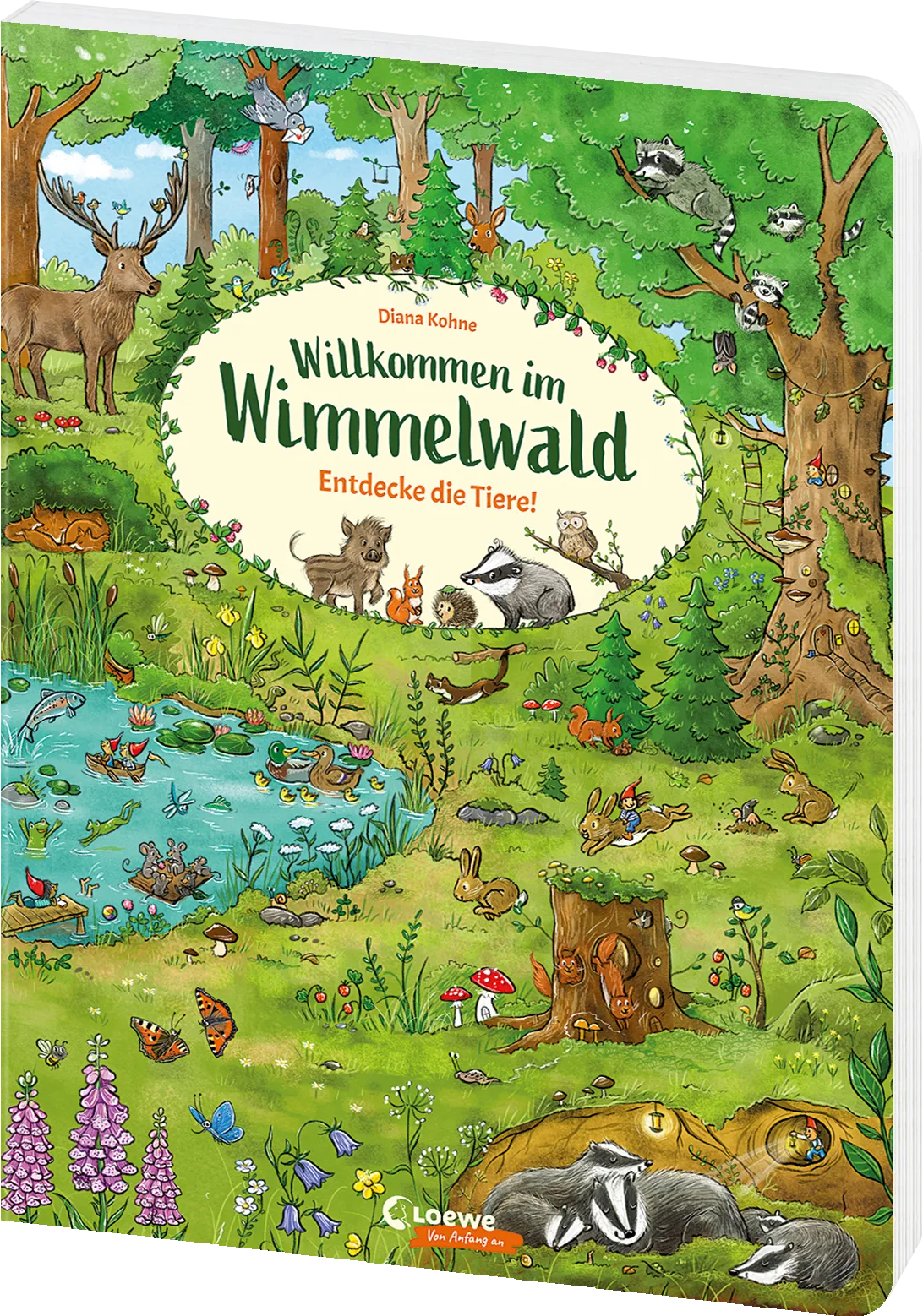 Cover von Willkommen im Wimmelwald, Entdecke die Tiere, Wimmelbuch von Diana Kohne