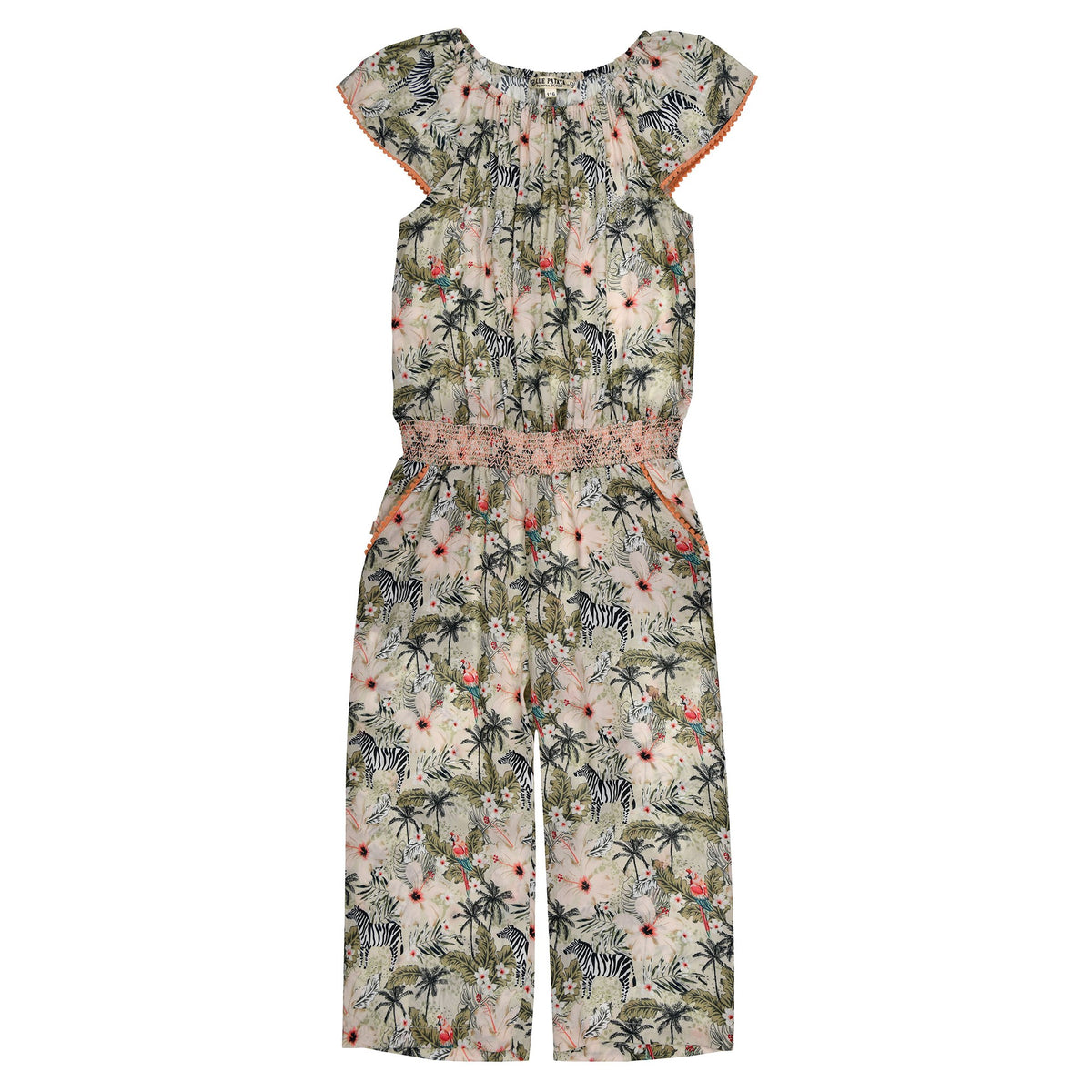 Mädchen Jumpsuit mit Blumenprint aus leichter Viskose von Bondi – Sommer Overall für Kinder bei Bärechind Winterthur.