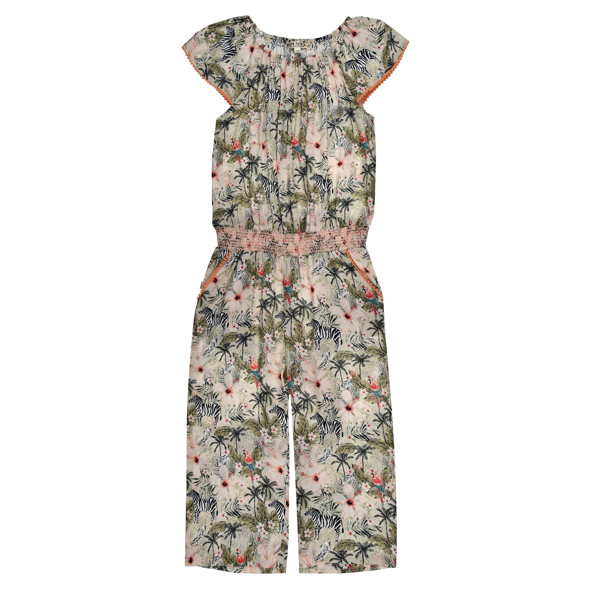 Mädchen Jumpsuit mit Blumenprint aus leichter Viskose von Bondi – Sommer Overall für Kinder bei Bärechind Winterthur.