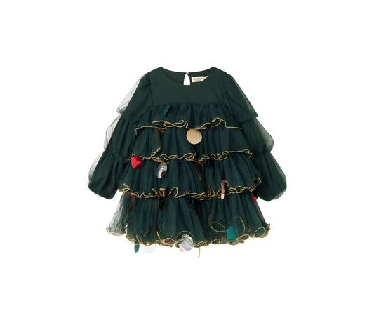 MarMar Tüllkleid im Weihnachtsbaum-Look, Dark Leaf, Vorderansicht