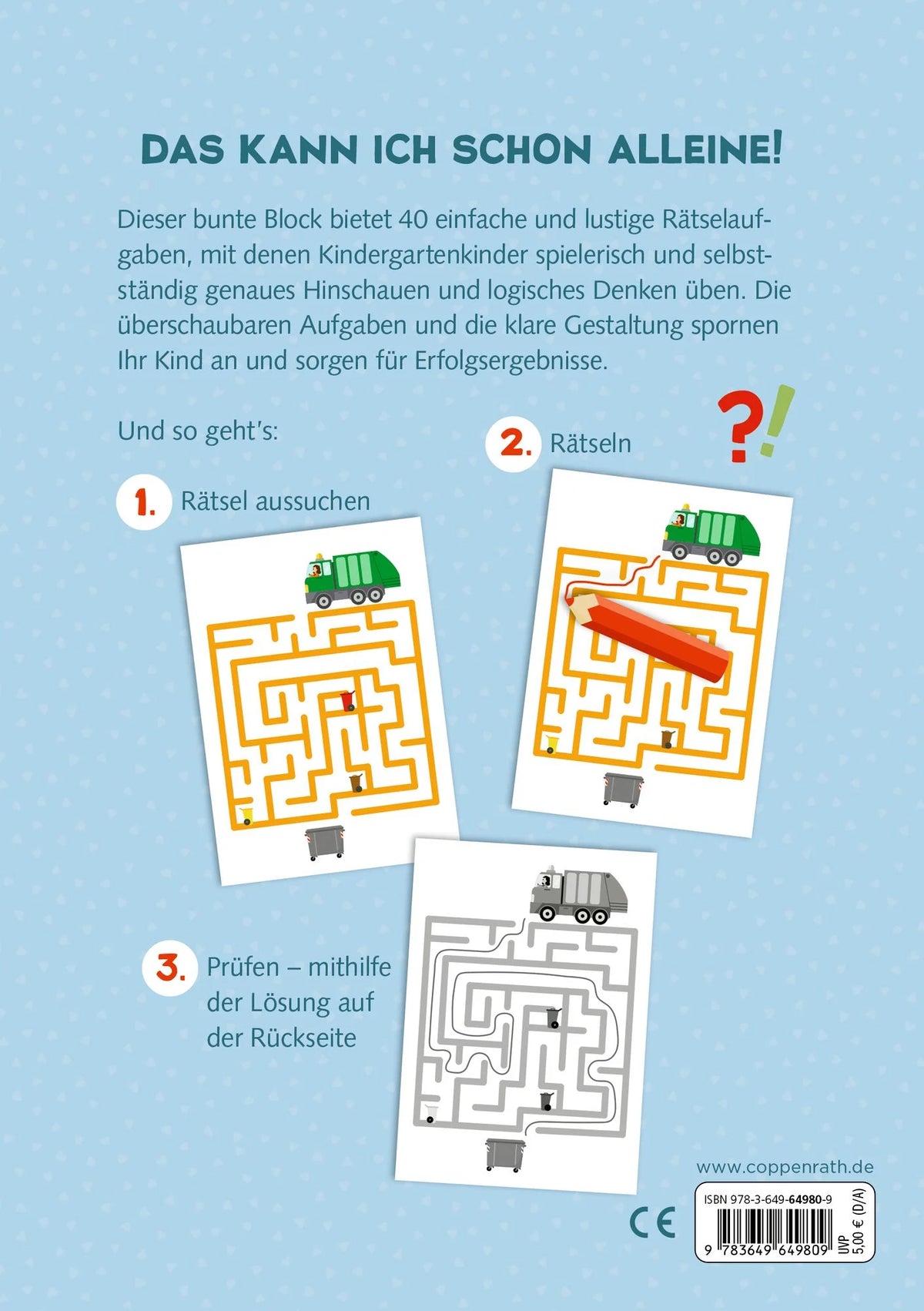 Mein kunterbunter Kindergartenblock Fahrzeuge von Coppenrath, erhältlich bei Bärechind