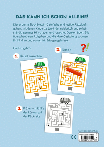 Mein kunterbunter Kindergartenblock Fahrzeuge von Coppenrath, erhältlich bei Bärechind