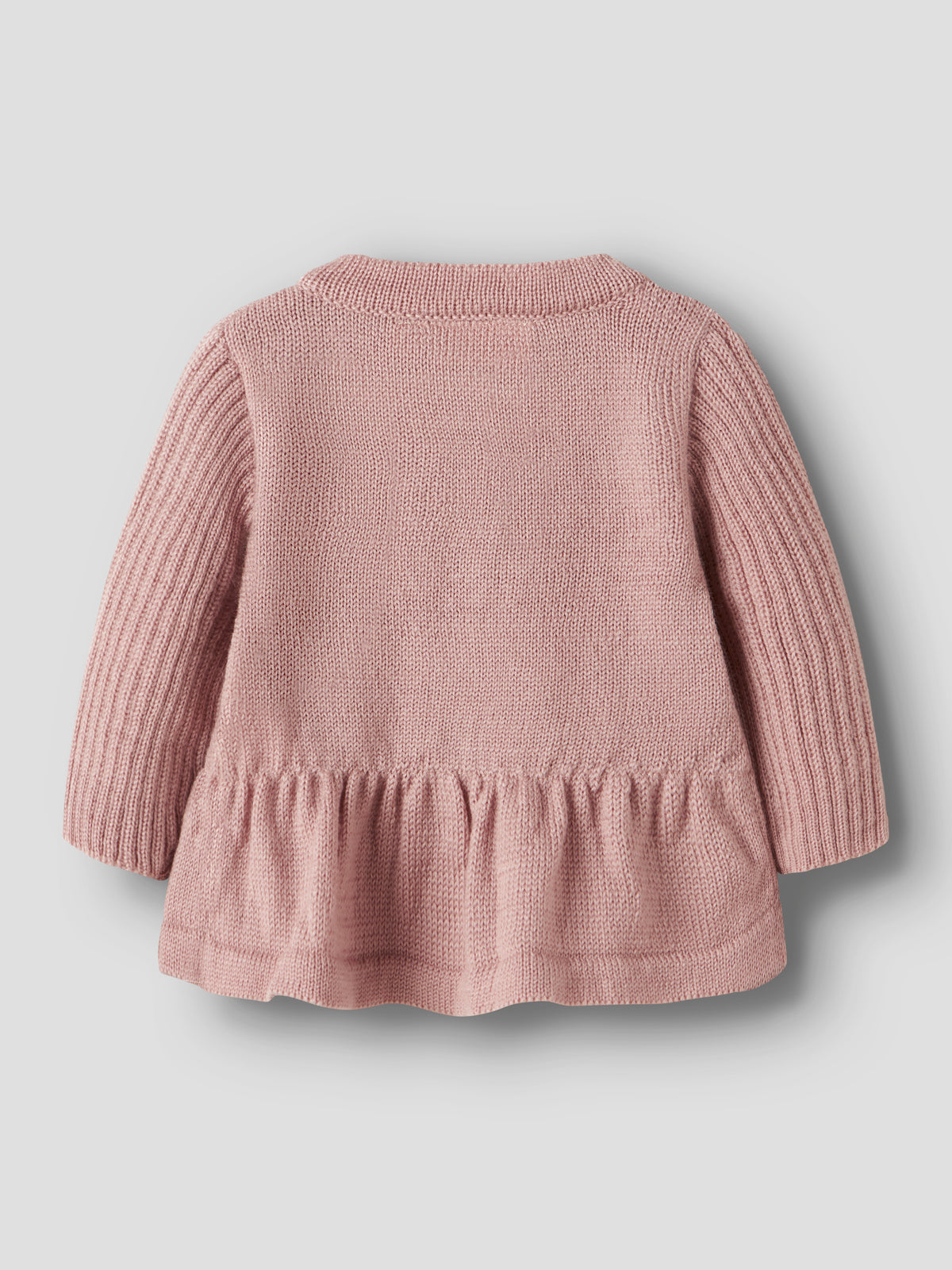 Strickjacke mit Grandad-Kragen und Knopfleiste, Rückansicht