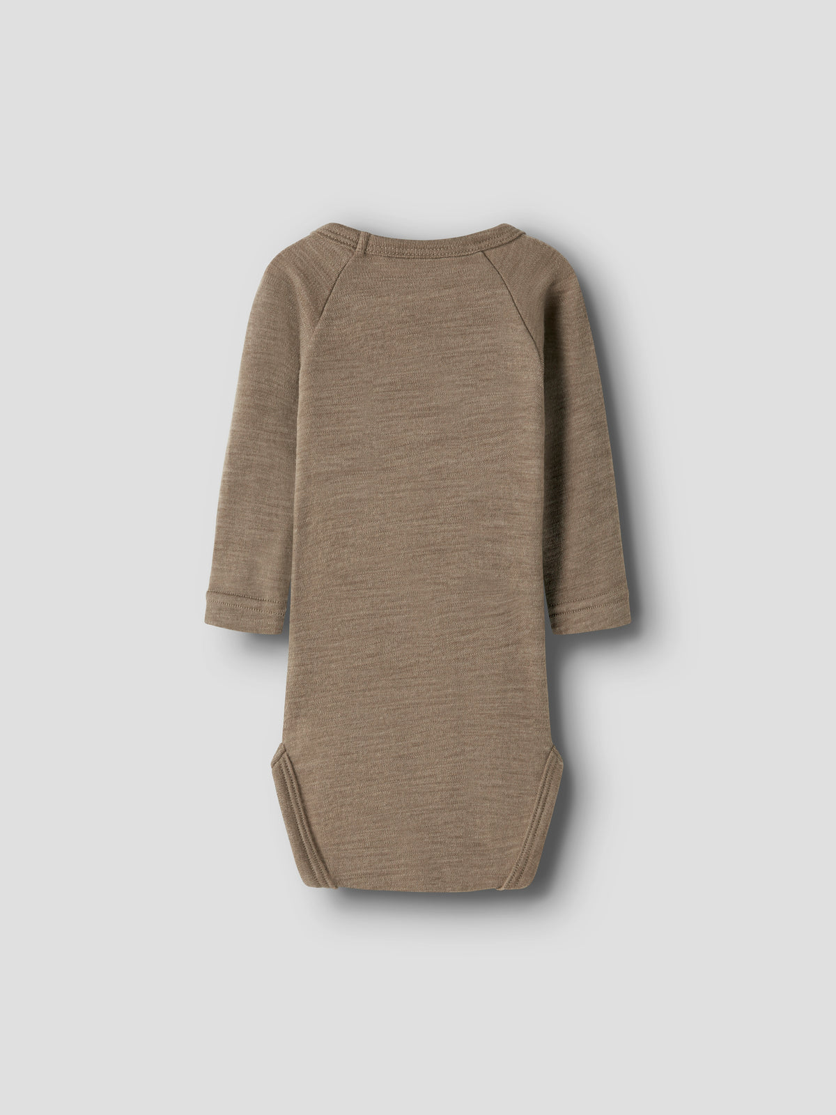 Leichter Merino Body mit Druckknöpfen im Schritt, Rückansicht