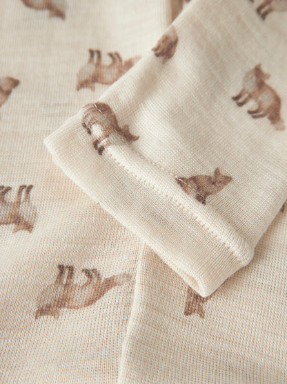 Bärechind Lil'Atelier Merino/Modal Fuchs Baby-Legging, Detailansicht des Stoffs