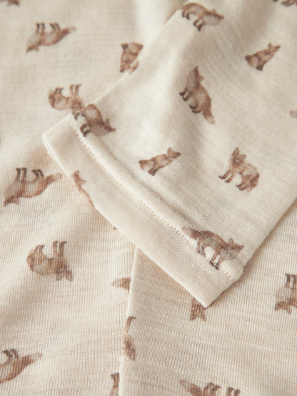 Bärechind Lil'Atelier Merino/Modal Fuchs Legging, Detailansicht des feinen Stoffs