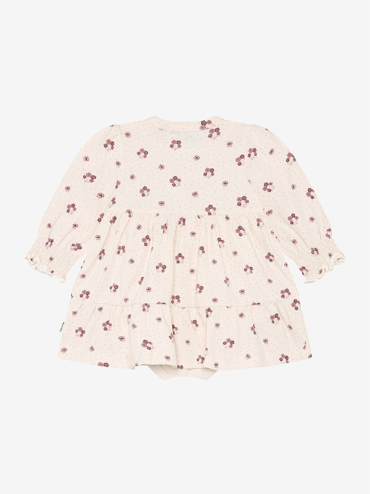 Minymo Bodykleid Baby mit Blumenprint in Pink Tint, Rückansicht