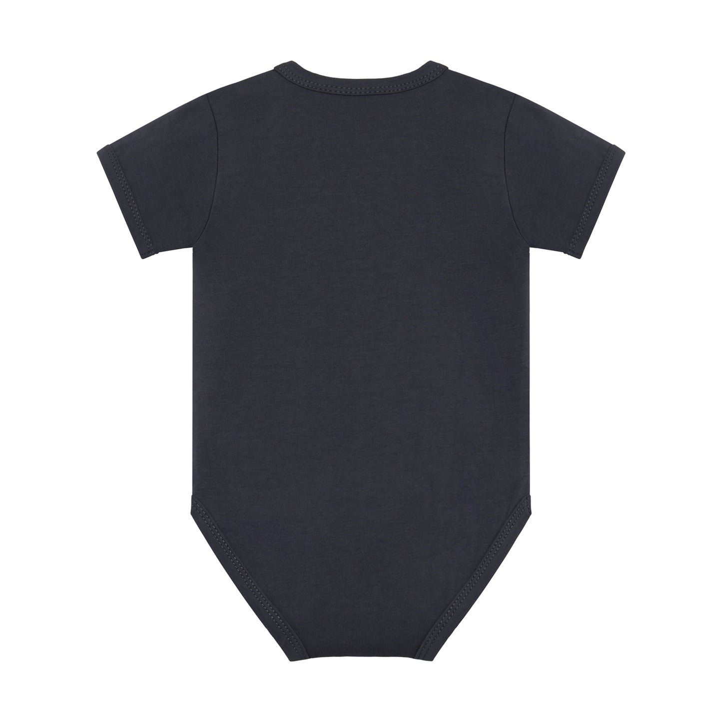 Rückansicht Minymo Kurzarm Body aus Bio-Baumwolle – nachhaltige Babymode im Bärechind Winterthur, Zürich Schweiz.