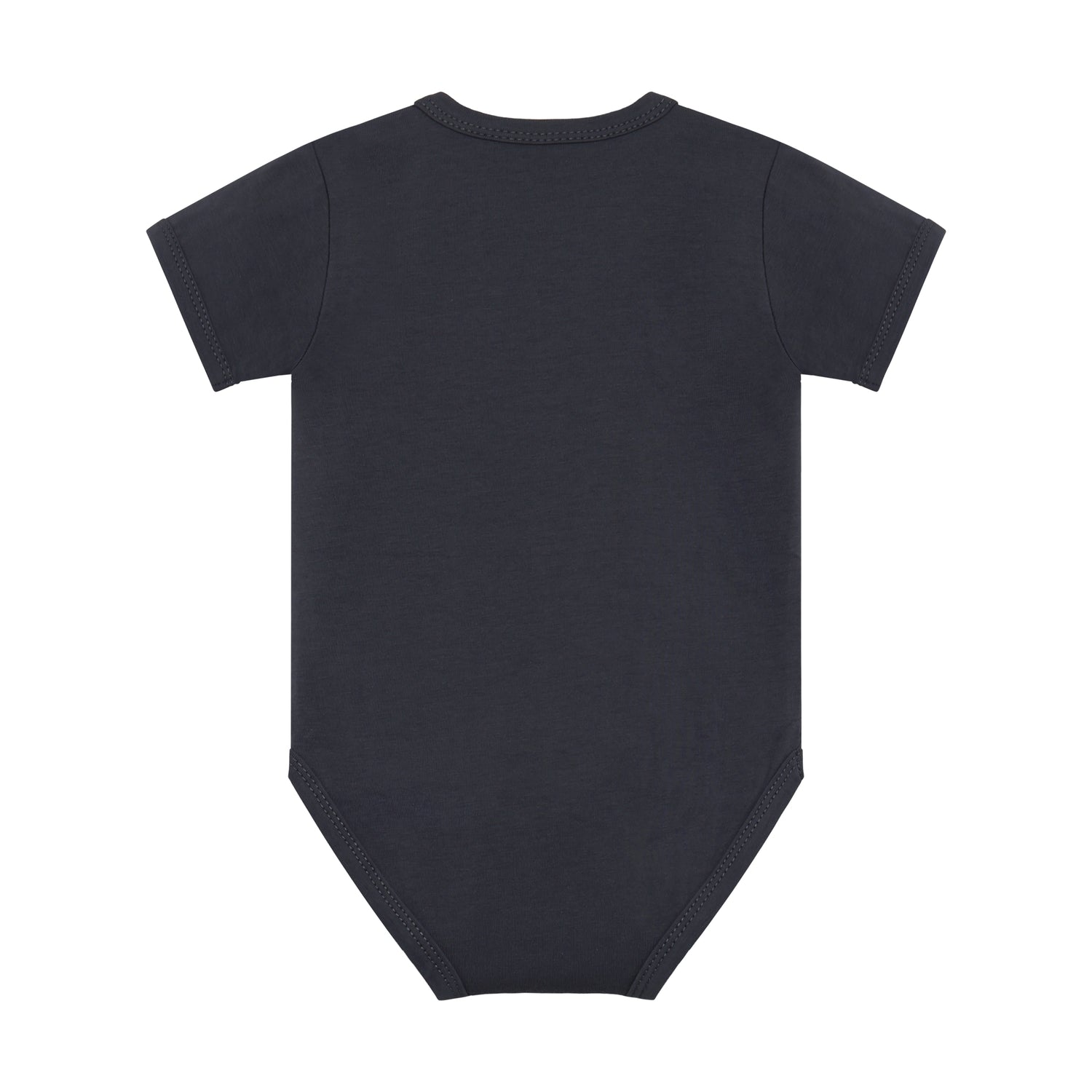 Rückansicht Minymo Kurzarm Body aus Bio-Baumwolle – nachhaltige Babymode im Bärechind Winterthur, Zürich Schweiz.
