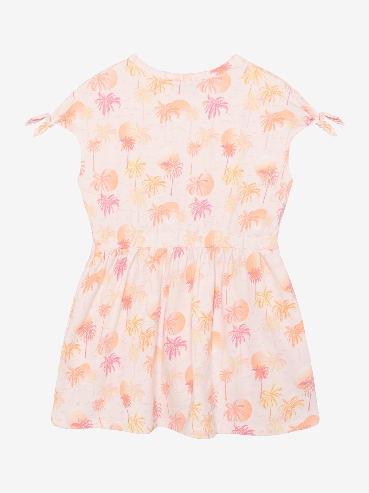 Sommerliches Kinderkleid rosa mit Palmenprint von Minymo Kinderkleider im Bärechind Winterthur Zürich Schweiz