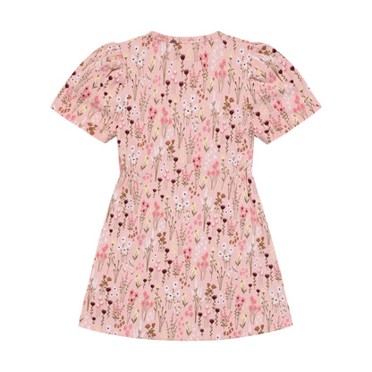 MINYMO Kinderkleid aus Rib Bio Baumwolle mit Blumenmuster im Bärechind Winterthur Schweiz