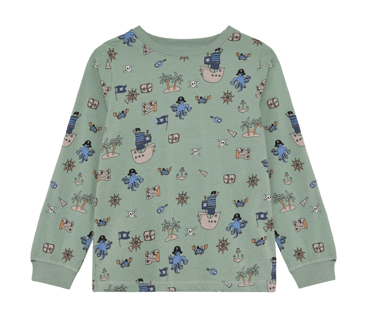 MINYMO Pyjama Oberteil aus Bio Baumwolle mit Seeräuber Print Bärechind Winterthur Schweiz