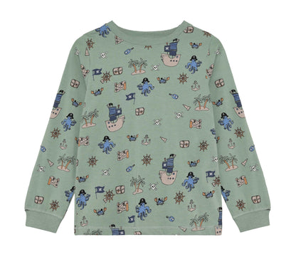 MINYMO Pyjama Oberteil aus Bio Baumwolle mit Seeräuber Print Bärechind Winterthur Schweiz