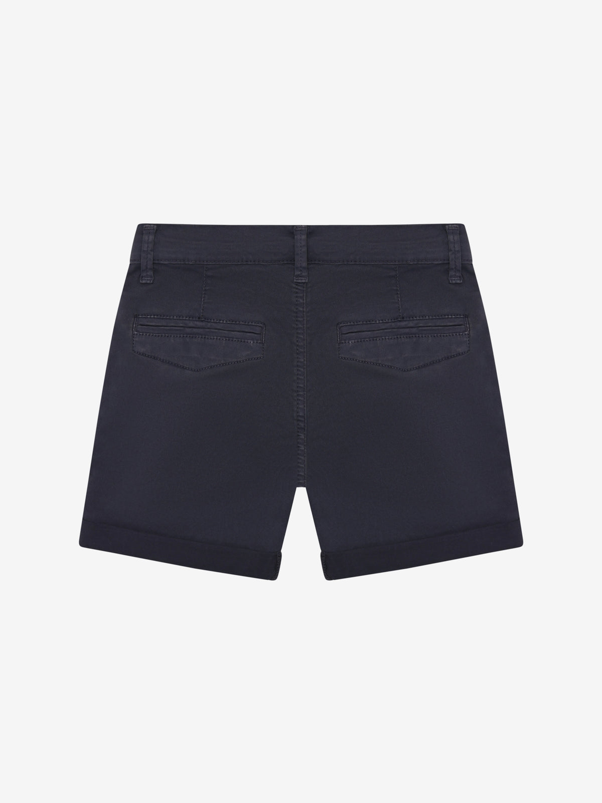 Navy Kinder Shorts aus Twill Baumwolle Rückseite von Minymo im Bärechind Kinderladen Winterthur Zürich Schweiz