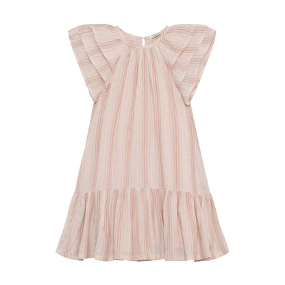 Rosa Sommerkleid mit Schmetterlingsärmeln aus Bambus Viskose von Minymo im Bärechind Kinderladen Winterthur Zürich Schweiz